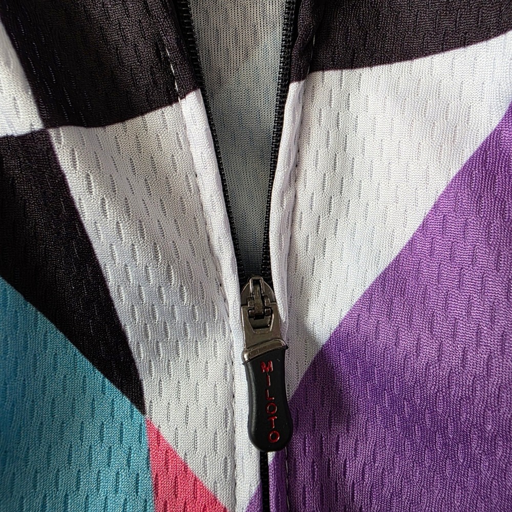 Miloto Women's Geometric Print Short Sleeve Cycling Jersey Top‎ Size M - Picture 7 of 8